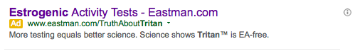 Eastman Advertisement on Google Search